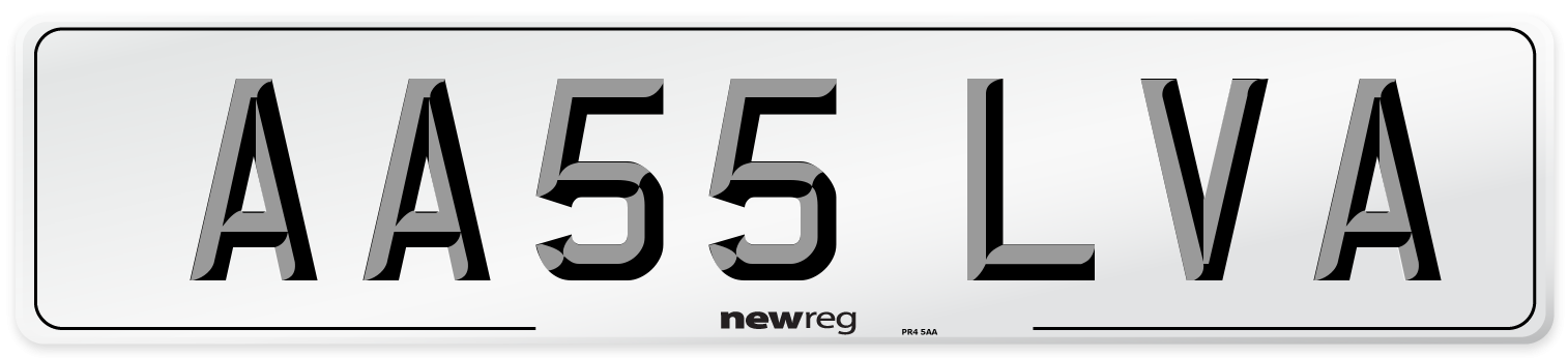 AA55 LVA Number Plate from New Reg
